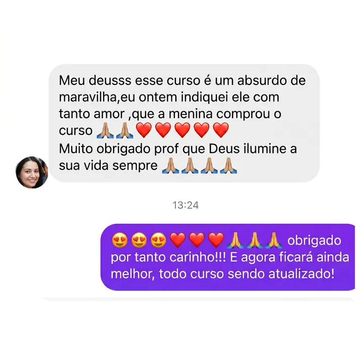 Curso é um absurdo de maravilha.