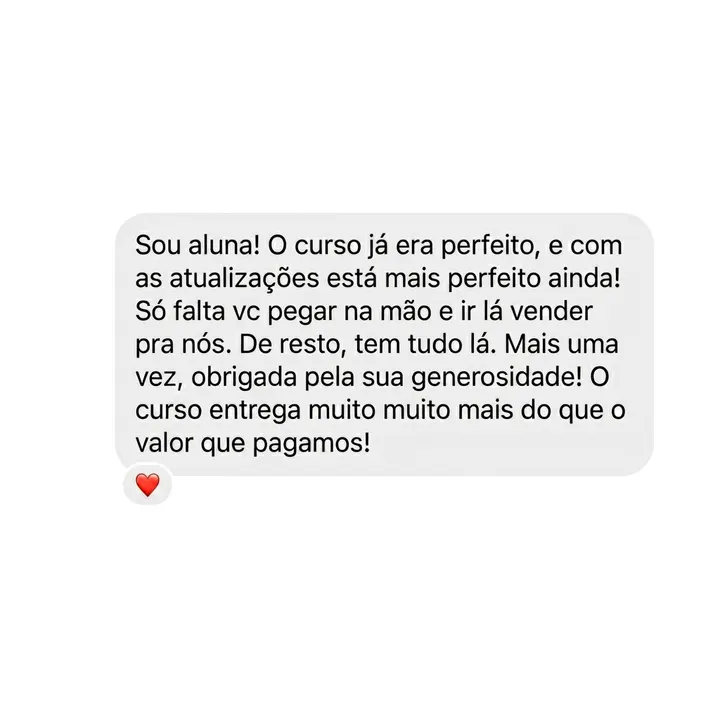 Sou aluna! Curso já era perfeito, agora mais ainda.